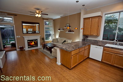 Open Concept Kitchen Designs on Open Concept Dining Living Area With Designer Carpeting Tall Ceilings